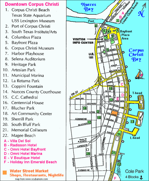 Centre Ville carte de corpus christi